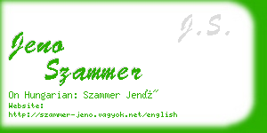 jeno szammer business card